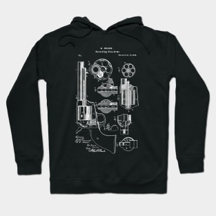 Mason Revolving Firearm Patent White Hoodie